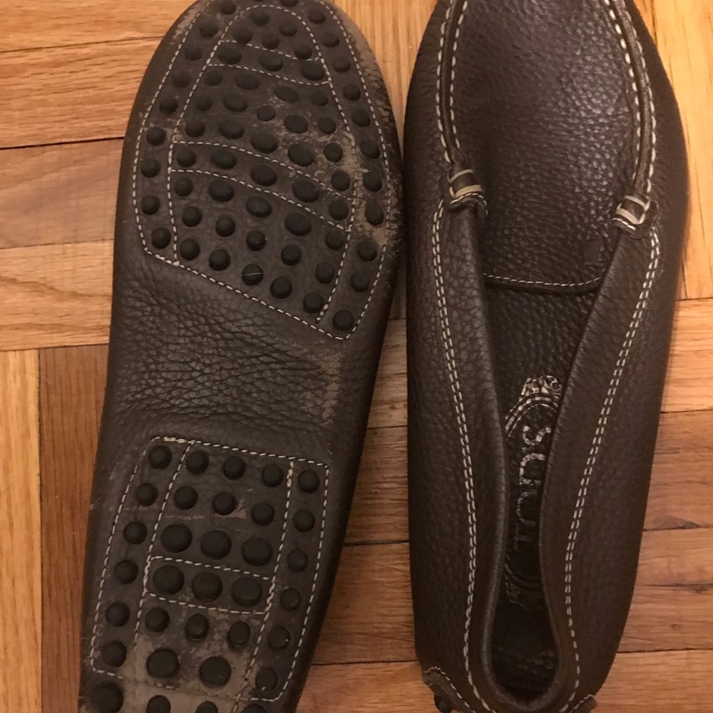 Tods brown leather loafers